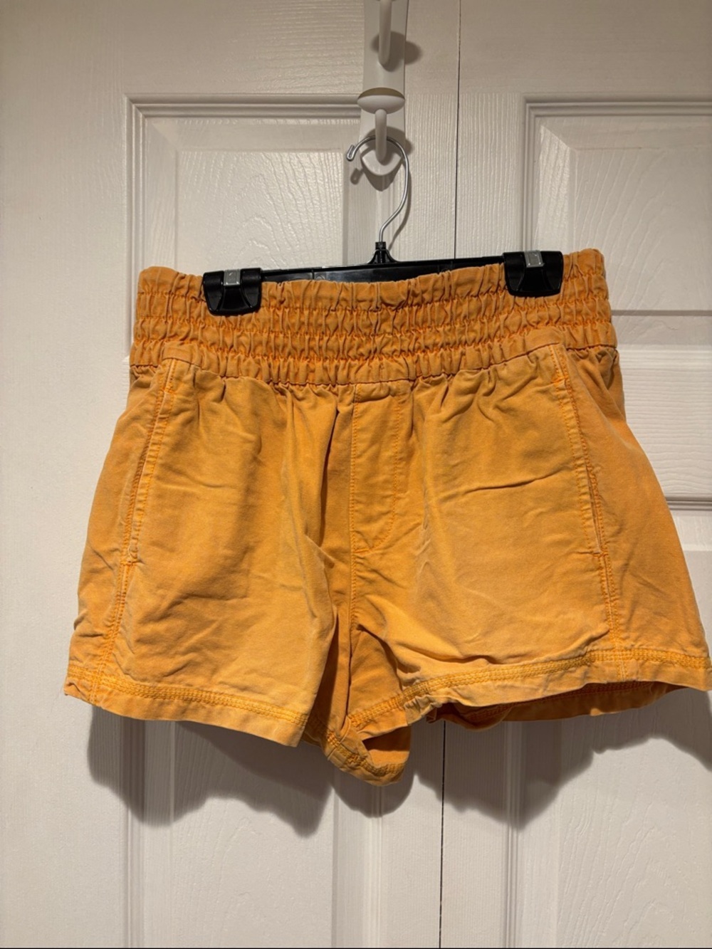 Aerie cotton/linen High-Waist Elastic Waist Orange Shorts